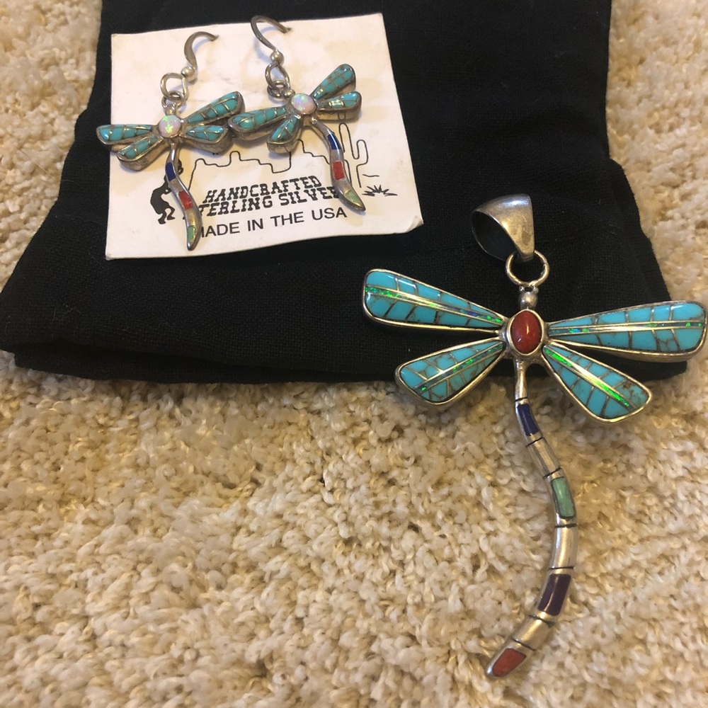 Genuine sterling silver and turquoise Dragonfly